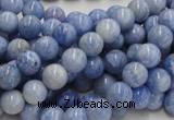 CAG552 16 inches 8mm round blue agate gemstone beads wholesale