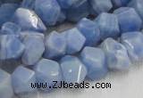 CAG557 16 inches 8*12mm faceted freeform blue agate beads wholesale
