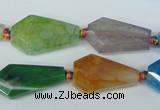 CAG5570 15 inches 12*23mm - 15*25mm faceted nuggets agate beads