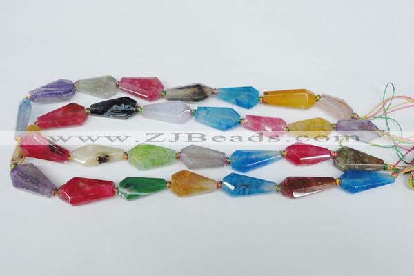 CAG5570 15 inches 12*23mm - 15*25mm faceted nuggets agate beads