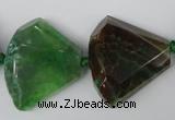 CAG5579 15 inches 22*30mm faceted triangle dragon veins agate beads