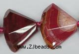 CAG5582 15 inches 25*32mm faceted triangle dragon veins agate beads