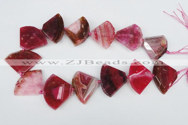 CAG5584 15 inches 30*40mm faceted triangle dragon veins agate beads