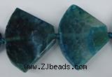 CAG5585 15 inches 30*40mm faceted triangle dragon veins agate beads