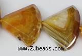 CAG5586 15 inches 30*40mm faceted triangle dragon veins agate beads