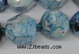 CAG5598 15 inches 20mm faceted nuggets agate gemstone beads