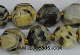 CAG5599 15 inches 15mm faceted nuggets agate gemstone beads