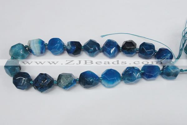 CAG5604 15 inches 18*20mm faceted nuggets agate gemstone beads