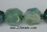 CAG5616 15 inches 20mm faceted nuggets agate gemstone beads