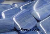 CAG563 16 inches 30*30mm square blue agate gemstone beads wholesale
