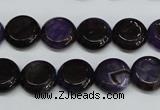 CAG5633 15 inches 12mm flat round dragon veins agate beads