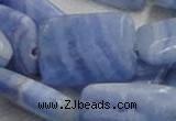 CAG565 16 inches 22*30mm rectangle blue agate beads wholesale
