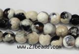 CAG5665 15 inches 6mm faceted round fire crackle agate beads