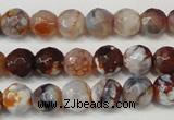 CAG5667 15 inches 6mm faceted round fire crackle agate beads