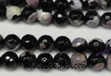 CAG5686 15 inches 8mm faceted round fire crackle agate beads