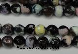 CAG5689 15 inches 8mm faceted round fire crackle agate beads