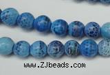 CAG5703 15 inches 8mm faceted round fire crackle agate beads