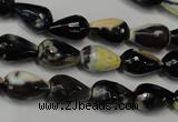 CAG5712 15 inches 8*12mm faceted teardrop fire crackle agate beads