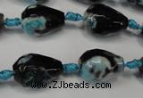 CAG5723 15 inches 12*16mm faceted teardrop fire crackle agate beads