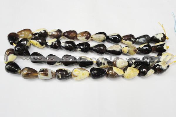 CAG5728 15 inches 13*18mm faceted teardrop fire crackle agate beads