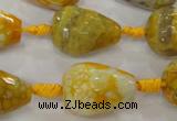 CAG5733 15 inches 15*20mm faceted teardrop fire crackle agate beads