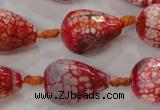 CAG5734 15 inches 15*20mm faceted teardrop fire crackle agate beads