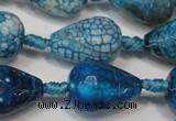 CAG5735 15 inches 15*20mm faceted teardrop fire crackle agate beads