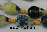 CAG5739 15 inches 15*20mm faceted teardrop fire crackle agate beads