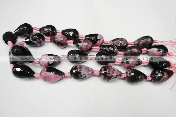 CAG5740 15 inches 15*20mm faceted teardrop fire crackle agate beads