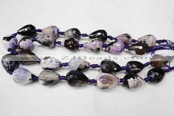 CAG5743 15 inches 15*20mm faceted teardrop fire crackle agate beads