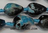 CAG5745 15 inches 15*20mm faceted teardrop fire crackle agate beads