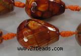 CAG5749 15 inches 18*25mm faceted teardrop fire crackle agate beads