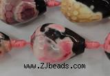 CAG5750 15 inches 18*25mm faceted teardrop fire crackle agate beads