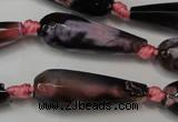 CAG5761 15 inches 10*30mm faceted teardrop fire crackle agate beads