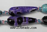 CAG5762 15 inches 10*30mm faceted teardrop fire crackle agate beads