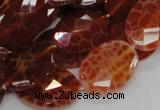 CAG577 15.5 inches 22*30mm faceted oval natural fire agate beads