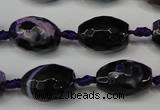 CAG5782 15 inches 12*16mm faceted rice fire crackle agate beads