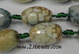 CAG5788 15 inches 13*18mm faceted rice fire crackle agate beads