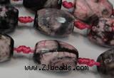 CAG5789 15 inches 13*18mm faceted rice fire crackle agate beads