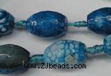 CAG5792 15 inches 13*18mm faceted rice fire crackle agate beads