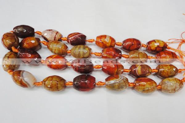 CAG5802 15 inches 15*20mm faceted rice fire crackle agate beads