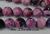 CAG5810 15 inches 10mm faceted round fire crackle agate beads