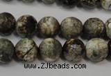 CAG5815 15 inches 10mm faceted round fire crackle agate beads