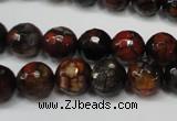 CAG5816 15 inches 10mm faceted round fire crackle agate beads