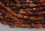 CAG585 15.5 inches 6*9mm faceted teardrop natural fire agate beads