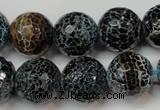 CAG5872 15 inches 16mm faceted round fire crackle agate beads