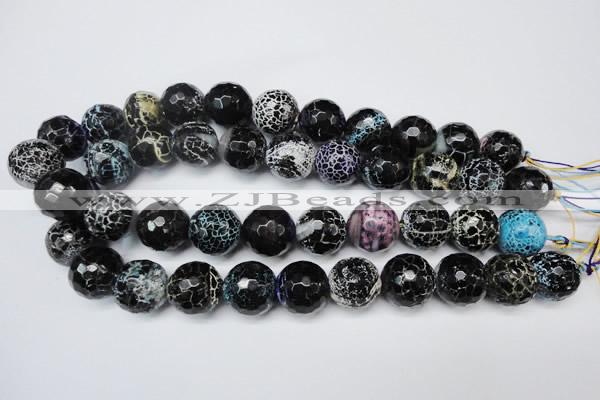CAG5879 15 inches 18mm faceted round fire crackle agate beads