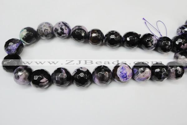 CAG5883 15 inches 20mm faceted round fire crackle agate beads