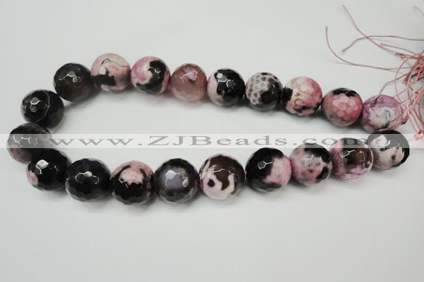 CAG5884 15 inches 20mm faceted round fire crackle agate beads