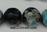 CAG5887 15 inches 20mm faceted round fire crackle agate beads